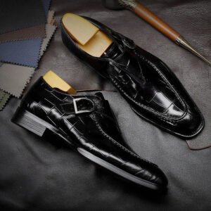Classic Pattern Men's Business Flat Shoes